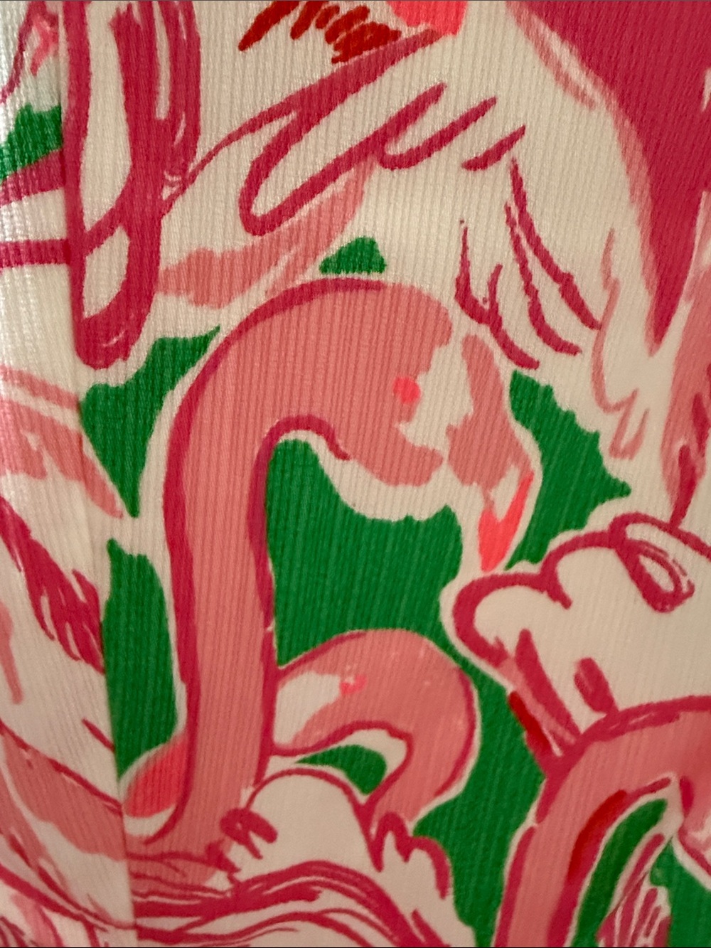 Lilly Pulitzer 💗Sleeveless Pink & Green Flamingo Print Shift Dress - Picture 9 of 15